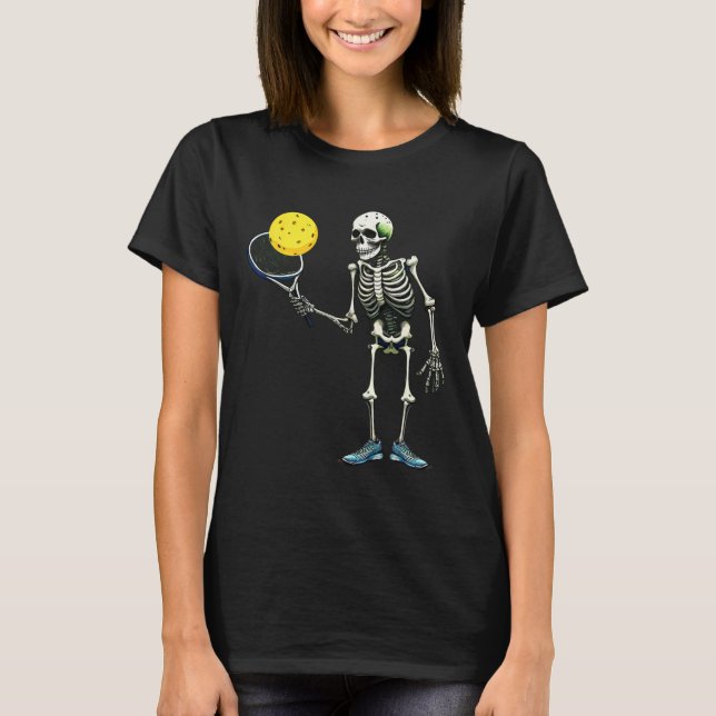 T-shirt Pickleball Skeleton Tee Halloween Costume Pickleba (Devant)