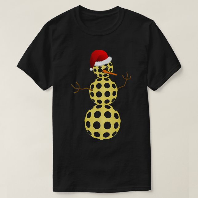 T-shirt Pickleball Snowman Christmas Holiday Design (Design devant)