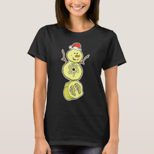 T-shirt Pickleball Snowman Sports Athlète Paddle Racquet B