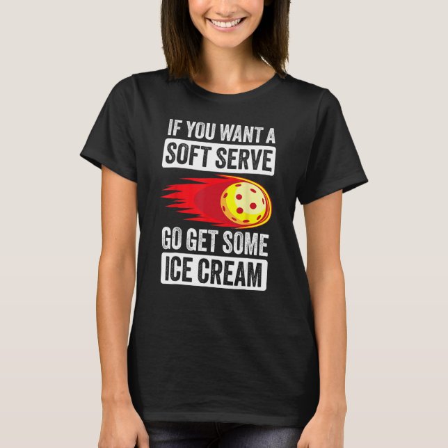 T-shirt Pickleball Soft Sert glace Crème Pickleball (Devant)