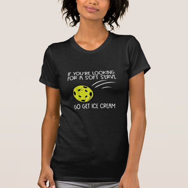 T-shirt Pickleball Soft Sert Obtenir Crème Glace Pickle Ba (Devant)