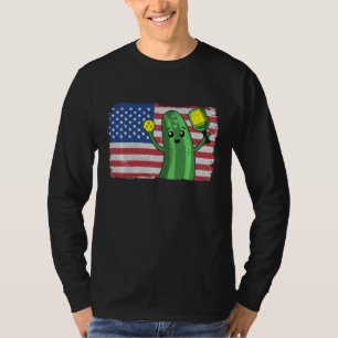 T-shirt Pickleball Us Drapeau Américain Pickleball Avec Pa