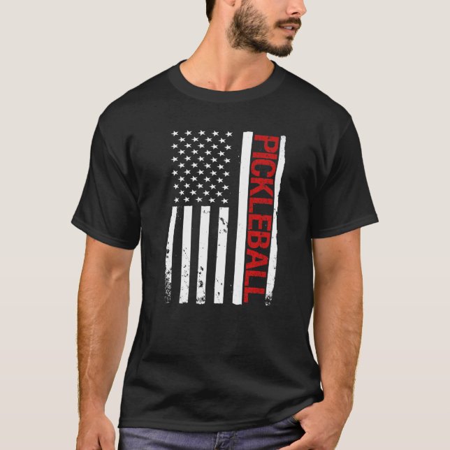 T-shirt Pickleball USA American Flag (Devant)