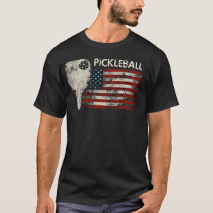 T-shirt Pickleball USA Drapeau - Sport amusant