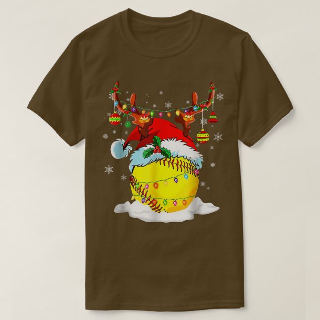 T-shirt Pickleball Xmas Reindeer Santa Hat Pickleball Chri (Design devant)