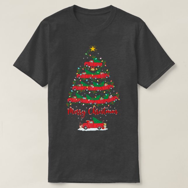 T-shirt Pickup Camion Xmas Éclairage Père Noël Pickup Cami (Design devant)