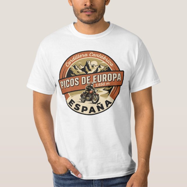 T-shirt Picos de Europa Espagne Moto (Devant)