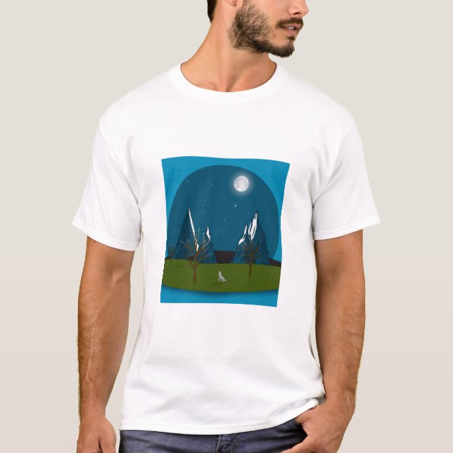 T-shirt Pics éclairés par la lune. (Devant)