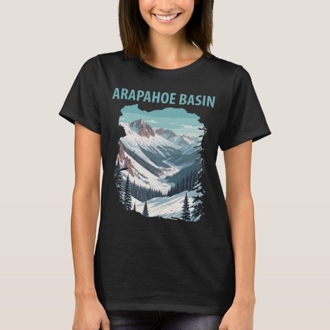 T-shirt Pics enneigés d'Arapahoe Basin en voyage (Devant)