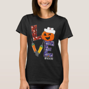 T-shirt PICU Nurse Love Nurse Life Halloween Citrouille Co