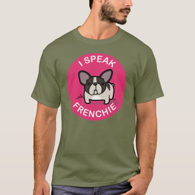 T-shirt Pie Brindle rose je parle Frenchie (Devant)