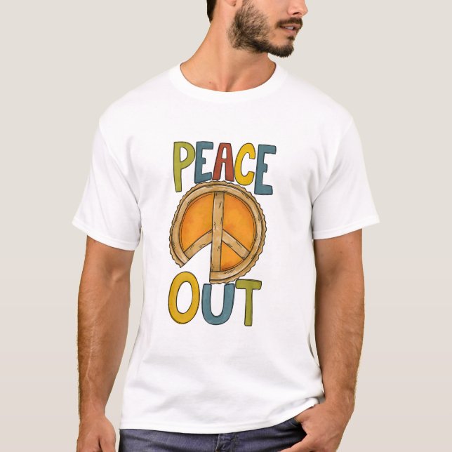T-shirt Pie Citrouille Peace Out (Devant)