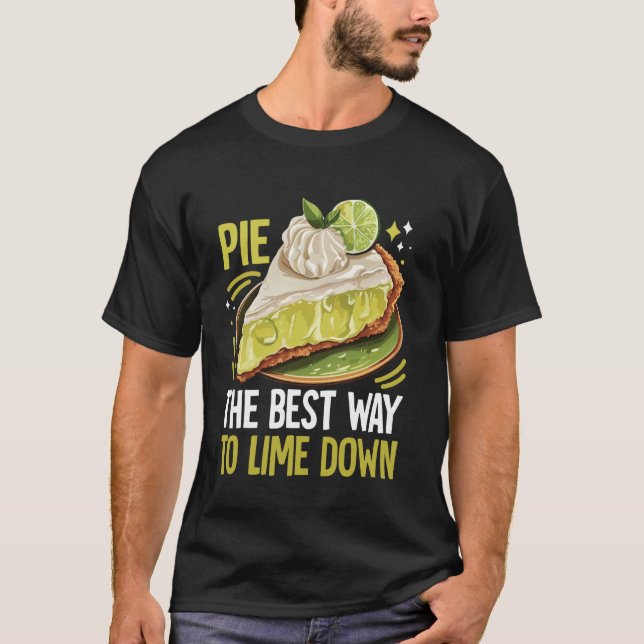 T-shirt Pie La Meilleure Façon De Lime Vers Le Bas Clé Lim (Devant)