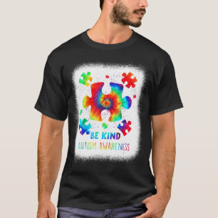 T-shirt Pièce Bleached Puzzle Be Kind Sensibilisation sur 