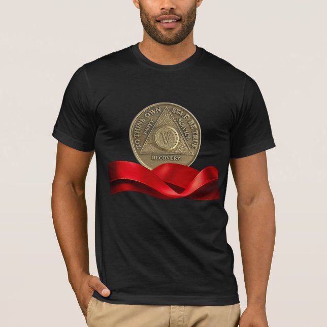 T-shirt Pièce commémorative de 5 ans de rétablissement sob (Devant)
