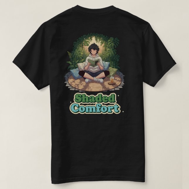 T-shirt Pièce d'art de lecture de jardin cosy (Design dos)