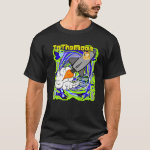 T-shirt Pièce De Chien À La Fusée De Lune