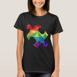 T-shirt Pièce De Puzzle Colorée Pour La Sensibilisation su