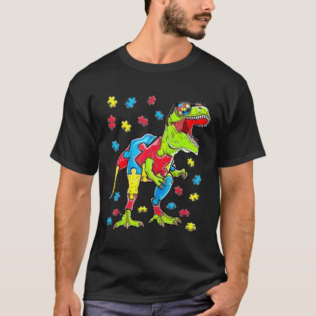T-shirt Pièce de puzzle de sensibilisation à l'autisme des (Devant)