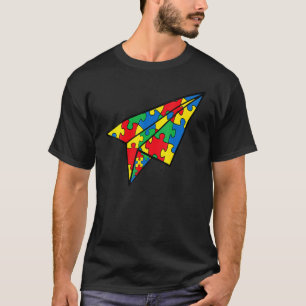 T-shirt Pièce de puzzle en avion en papier pour la sensibi