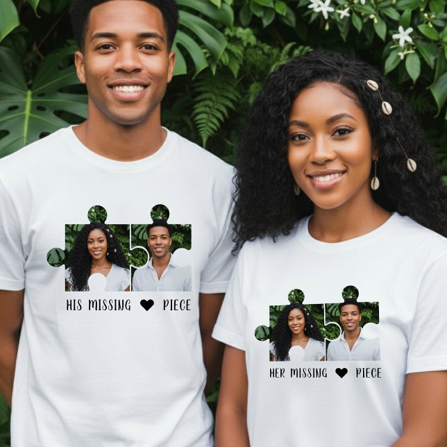 T-shirt Pièce de Puzzle Photo Couple (Créateur téléchargé)