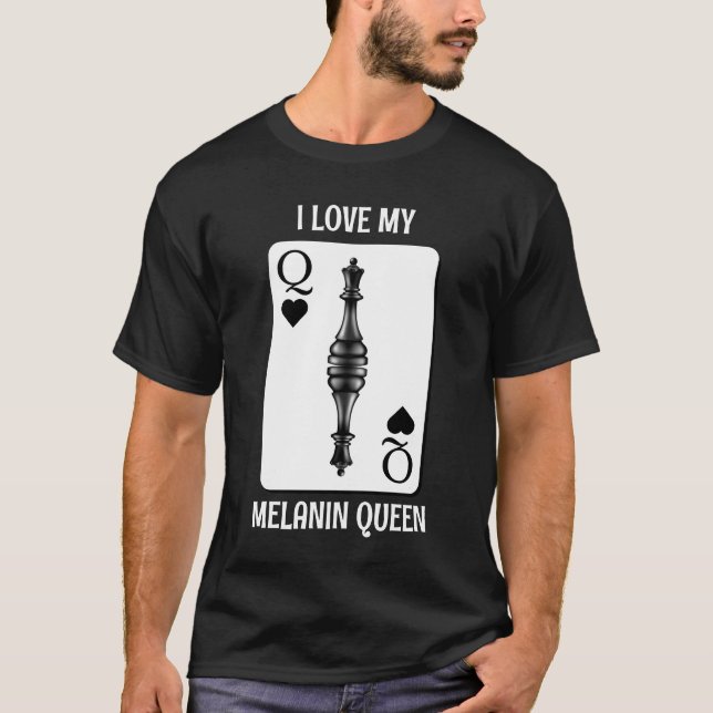 T-shirt Pièce d'échec de la CARTE REINE NOIR personnalisée (Devant)