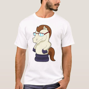 T-shirt Pièce d'échecs Chevalier avec lunettes de soleil