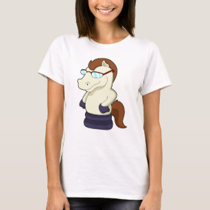 T-shirt Pièce d'échecs Chevalier avec lunettes de soleil