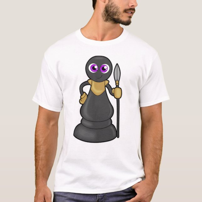 T-shirt Pièce d'échecs Pion à l'échec avec Spear (Devant)