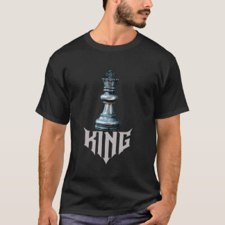 T-shirt Pièce d'échecs ROI I Gras Mentalité de roi Stratég