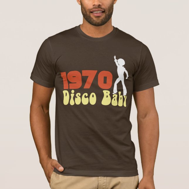 T-shirt Pièce en t 1970 graphique d'ANNIVERSAIRE de bébé (Devant)
