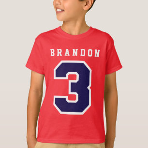 T-shirt Pièce en t A03 ROUGE d'anniversaire de nombre de
