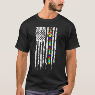 T-shirt Pièce en t affligée de drapeau américain