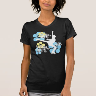 T-shirt pièce en t axelent_floral de patinage de glace