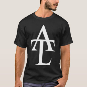 T-shirt Pièce en t blanche de noir de logo d'ATL