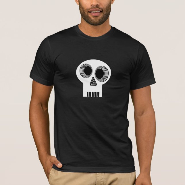 T-shirt Pièce en t blanche hypnotisée de crâne (Devant)