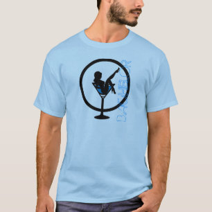 T-shirt Pièce en t bleue de célibataire de silhouette en