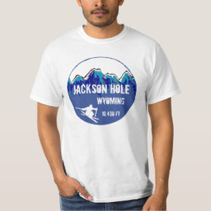 T-shirt Pièce en t bleue de valeur d'art de ski de Jackso