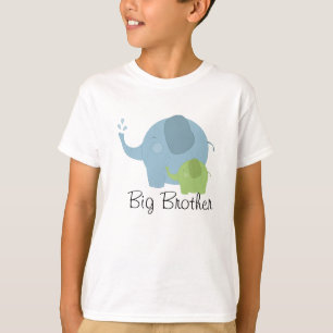 T-shirt Pièce en t bleue et verte de frère d'éléphant 
