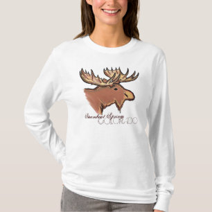 T-shirt Pièce en t brune de dames d'orignaux de Steamboat