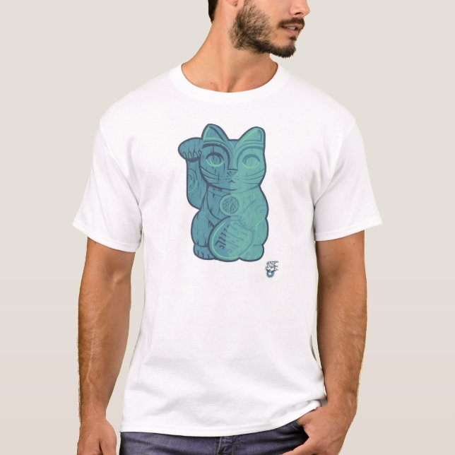 T-shirt Pièce en t chanceuse de chat de Tiki (Devant)