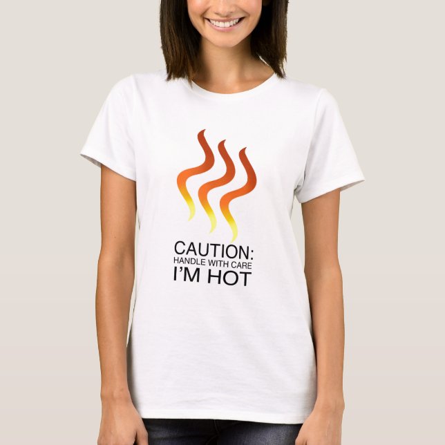 T-shirt pièce en t chaude de la précaution im (Devant)