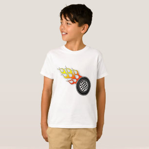 T-shirt Pièce en t chaude de roues d'enfants
