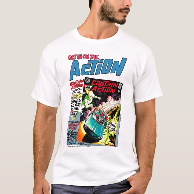 T-shirt Pièce en t classique d'annonce d'action (Devant)