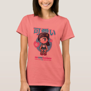 T-shirt pièce en t courte de douille de kawaii