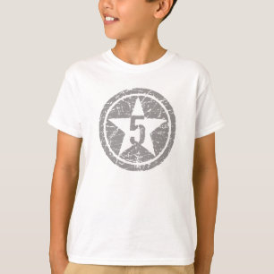 T-shirt pièce en t criquée cinq étoiles d'ANNIVERSAIRE