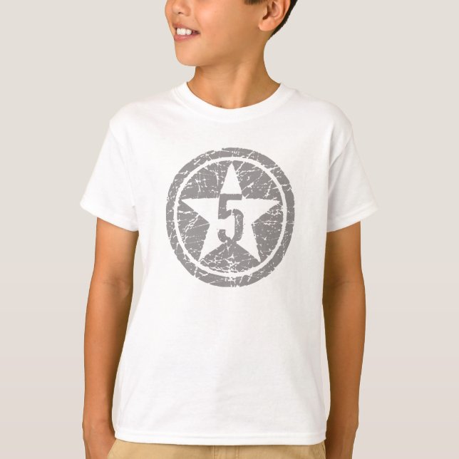 T-shirt pièce en t criquée cinq étoiles d'ANNIVERSAIRE (Devant)