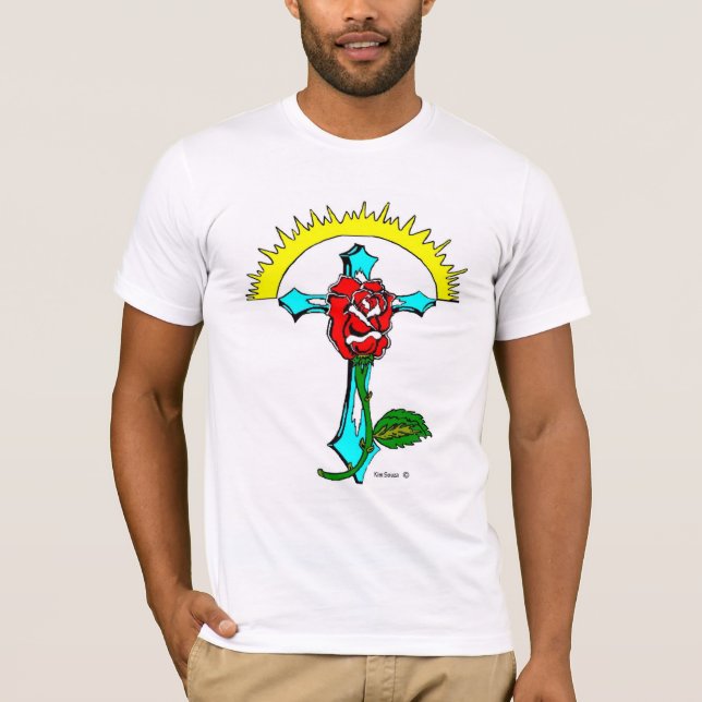 T-shirt Pièce en t croisée rose (Devant)