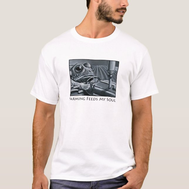T-shirt Pièce en t d'agriculteur de crapaud de tracteur (Devant)
