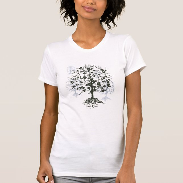 T-shirt Pièce en t d'arbre de la guitare des femmes (Devant)
